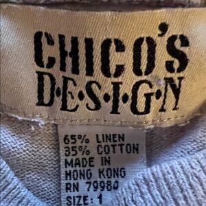 Vintage Chico's Design Linen Blend Top